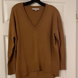 LOFT Women's V-Neck Brown Sweater